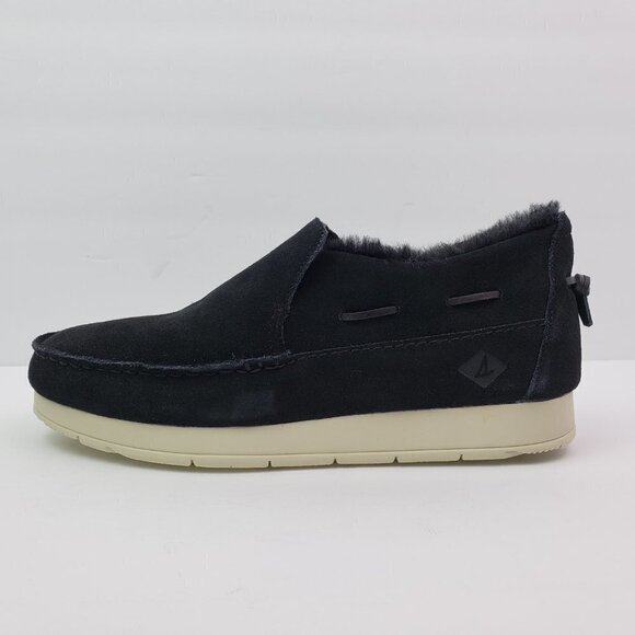 NEW Sperry Moc Sider WR Mens Size 9.5 Black Suede Comfort Shoes STS23724 main image 9